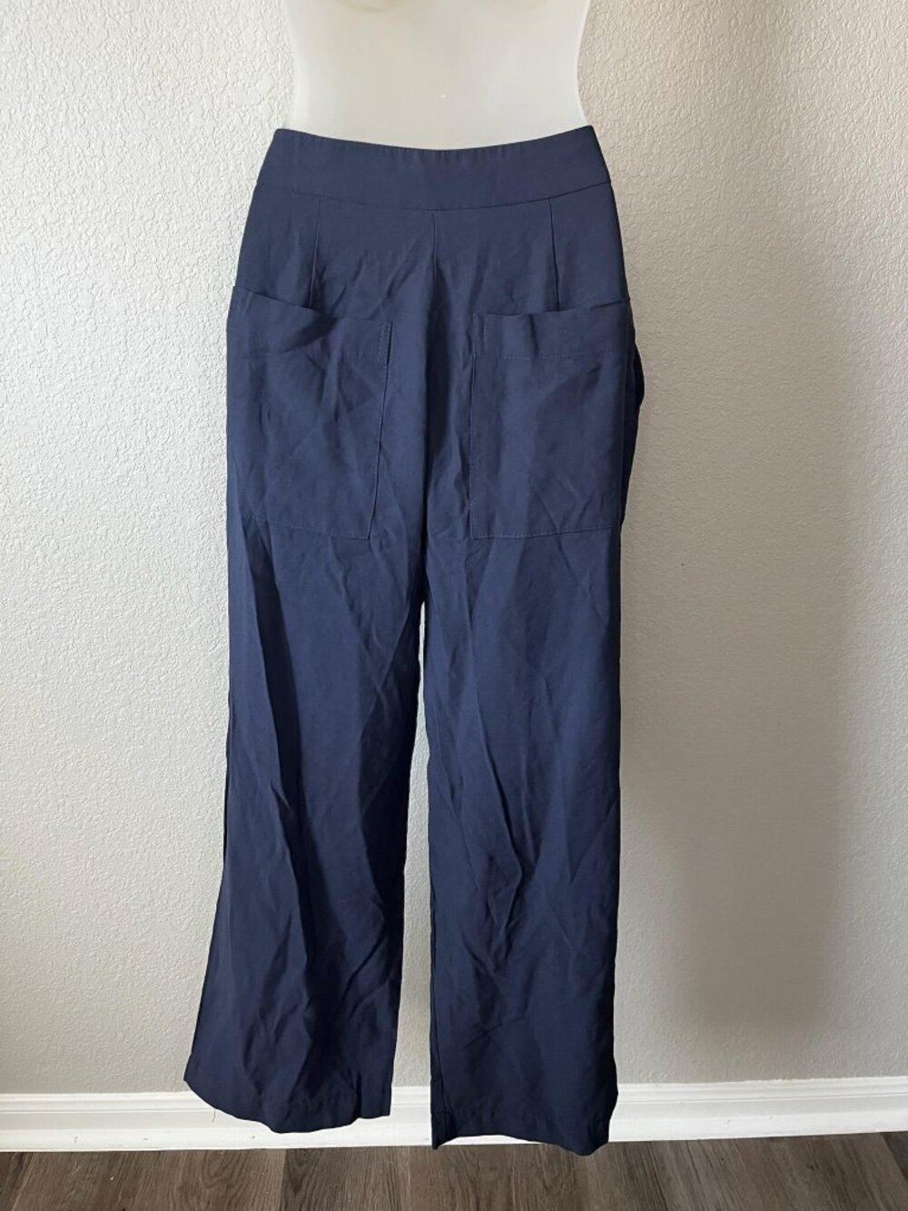 Catherine Catherine Malandrino Navy Wide Leg Patch Pocket Pants 36